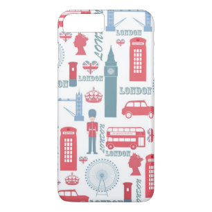 Cool trendy  London illustraties patroon iPhone 8 Plus / 7 Plus Hoesje