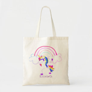 Cool trendy magische eenhoorn, regenboog tote bag