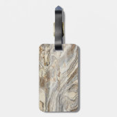 Cool Trendy Marble Texture, Monogram-Personalized Bagagelabel (Achterkant verticaal)