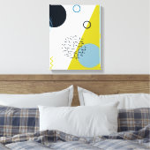 Cool, trendy, modern, Memphis groen blauw geometri Canvas Afdruk (Insitu (Slaapkamer))