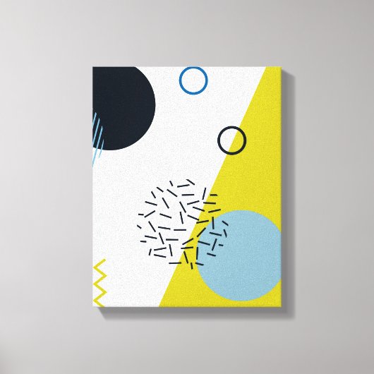 Cool, trendy, modern, Memphis groen blauw geometri Canvas Afdruk (Voorkant)