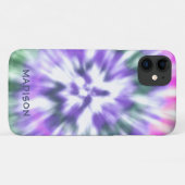 Cool Trendy Modern Pink Paarse Tie Dye Aangepaste  Case-Mate iPhone Case (Achterkant (horizontaal))