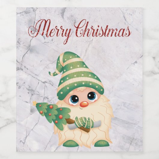 Cool, Trendy. Mooi kerstfeest Wijn Etiket (Enkel label)