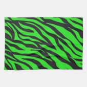 Cool Trendy Neon Lime Green Zebra Stripes Pattern Theedoek (Horizontaal)
