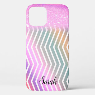 Cool Trendy Paarse Glitter iPhone 12 Hoesje