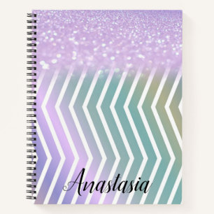Cool Trendy Paarse Glitter Notitieboek