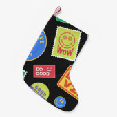 Cool Trendy Patches Design. Abstracte achtergrond  Kleine Kerstsok (Voorkant (Hangend))