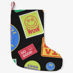 Cool Trendy Patches Design. Abstracte achtergrond Kleine Kerstsok