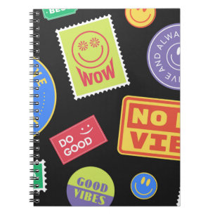 Cool Trendy Patches Design. Abstracte achtergrond Notitieboek