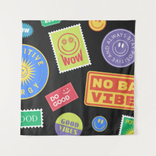 Cool Trendy Patches Design. Abstracte achtergrond Wandkleed