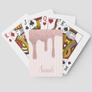 Cool Trendy Pink Glitter Pokerkaarten