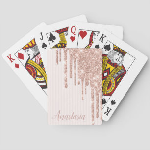 Cool Trendy Pink Glitter Pokerkaarten