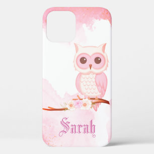 Cool Trendy Pink Owl Hoesje-Mate iPhone Case