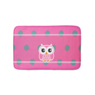 Cool trendy polka stippen met een persoonlijke uil badmat