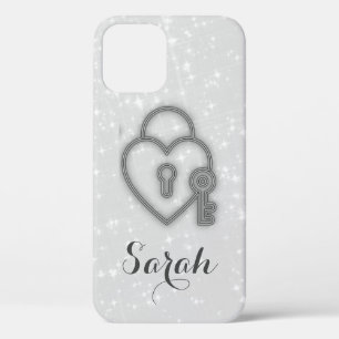 Cool Trendy Silver Heart Hoesje-Mate iPhone Case