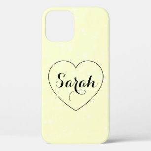 Cool Trendy Yellow, Heart iPhone 12 Hoesje