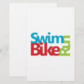 Cool Triathlon-ontwerp Briefpapier (Voorkant / Achterkant)