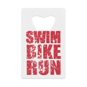 Cool triathlon ontwerp kredietkaart flessenopener
