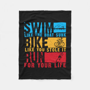 Cool triathlon-ontwerp voor mannen vrouwen zwemmen fleece deken