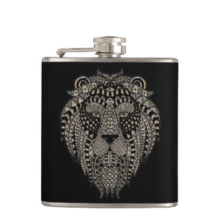 Cool Tribal Metallic Leeuwenkop Heupfles
