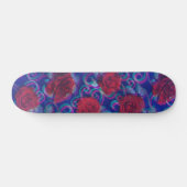   Cool Trippy Glitch Damask Modern Rode Roos Paars Skateboard (Horizontaal)