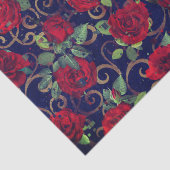 Cool Trippy Glitch Damask Red Rose Bright Modern Tissuepapier (Detail)