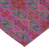 Cool Trippy Magenta, Red en Green Wavy Pattern Korte Tafelloper (Hoek)