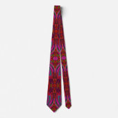 Cool Trippy Magenta, Red en Green Wavy Pattern Stropdas (Voorkant)