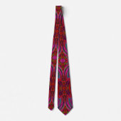 Cool Trippy Magenta, Red en Green Wavy Pattern Stropdas (Achterkant)