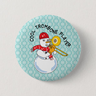 Cool Trombone Player Ronde Button 5,7 Cm