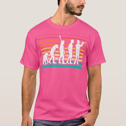 Cool trompetspeler trompetter evolutie t-shirt (Voorkant)