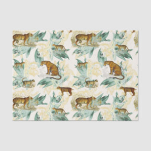 Cool Tropical Safari Wild Cats Tiger Leopard Tissuepapier