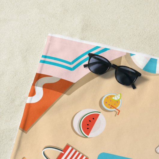 Cool Tropical Summer Vibes Serviette de plage d'ét (En situation)