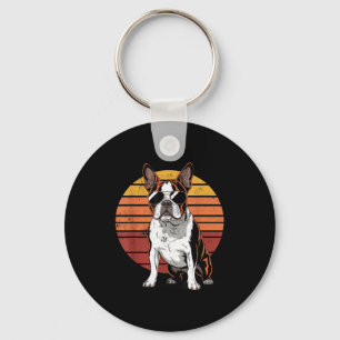 Cool trotse Boston terrier mannen vrouwen vintage Sleutelhanger