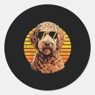 Cool trotse Doodle mannen vrouwen vintage hondenli Ronde Sticker