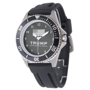 Cool Trump horloge met Amerikaanse vlag Keep Ameri