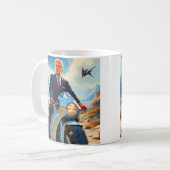 Cool Trump Motorcycle Alien Planet Ruimteschip MAG Koffiemok (Voorkant links)