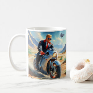 Cool Trump Motorcycle Alien Planet Ruimteschip MAG Koffiemok