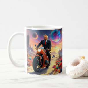 Cool Trump Motorcycle Alien Planet Ruimteschip MAG Koffiemok