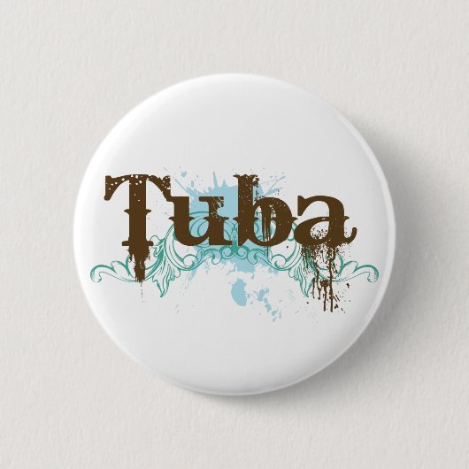 Cool Tuba Grunge Music Button (Voorkant)