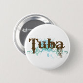Cool Tuba Grunge Music Button (Voorkant /achterkant)