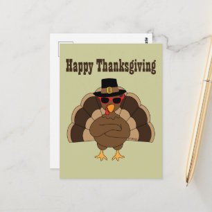 Cool Turkey Prettig Thanksgiving aangepaste tekst Briefkaart