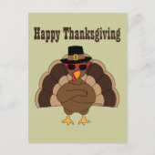 Cool Turkije Happy Thanksgiving aangepaste tekst Briefkaart (Voorkant)