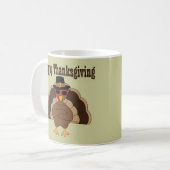 Cool Turkije Happy Thanksgiving aangepaste tekst Koffiemok (Voorkant links)