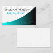 Cool Turqouise White Curved, Professional Business Visitekaartje (Voorkant / Achterkant)