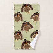 Cool Turquie Thanksgiving fun brun vert motif (Serviette à main)
