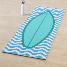 Cool Turquoise Blue Waves Surfing Yoga Mat