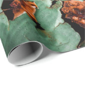 Cool turquoise brown rustmetal cadeaupapier (Rol Hoek)