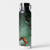 Cool turquoise brown rustmetal Jouw naam Waterfles (Voorkant)