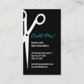 Cool Turquoise Salon de cheveux Glam Carte de visi (Dos)